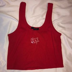 Forever 21 Cherry lips crop top